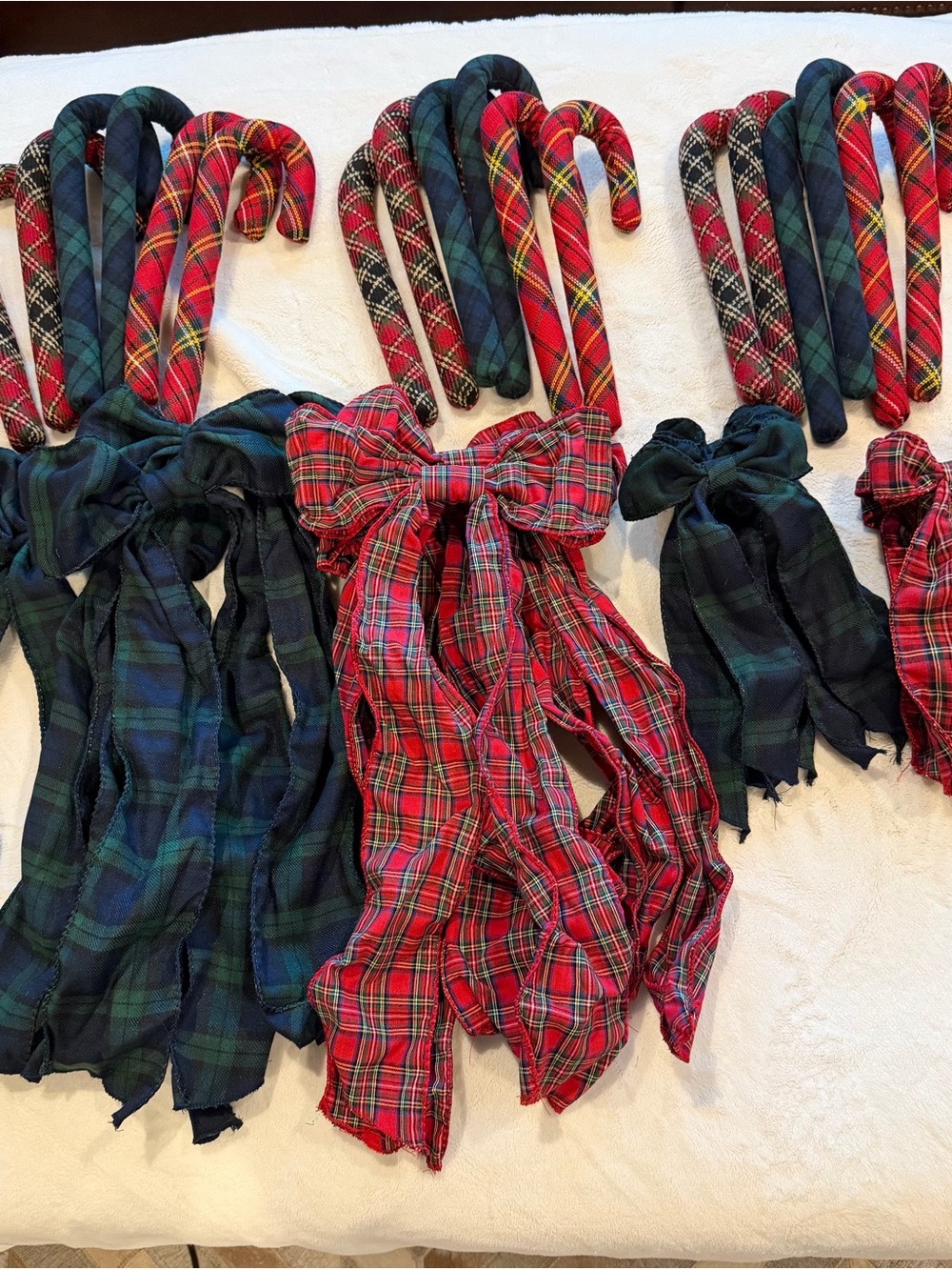 Bundle Pottery Barn Plaid Bow Clips and Candy Canes